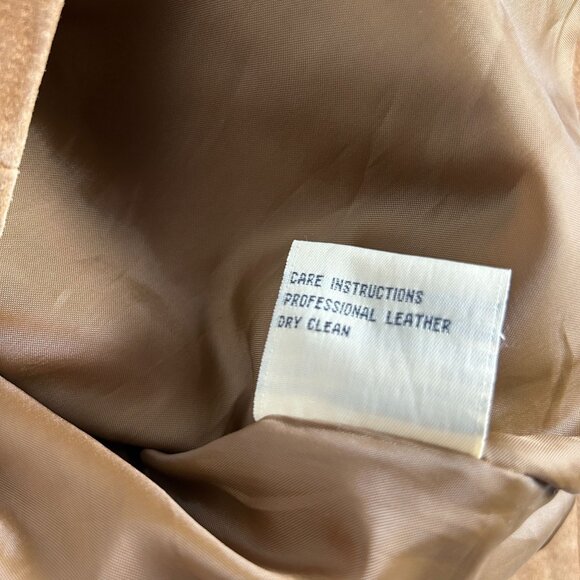 Paris Blues Outerwear Womens Brown Suede Leather Jacket Medium Full-Zip Pockets - Picture 6 of 12